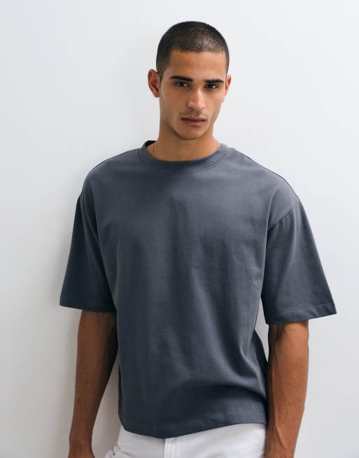 ASOS DESIGN kraftig oversized boxy T-shirt i kulsort, 3 af 5
