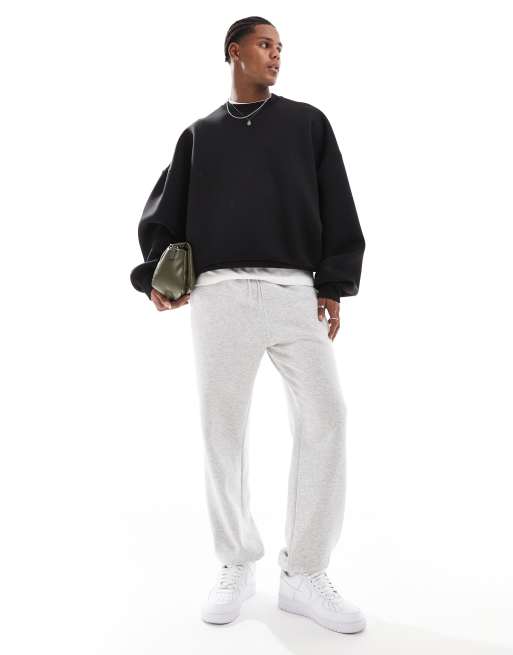ASOS DESIGN - Kraftig sweatshirt med ekstremt oversized pasform i sort scubastof 
