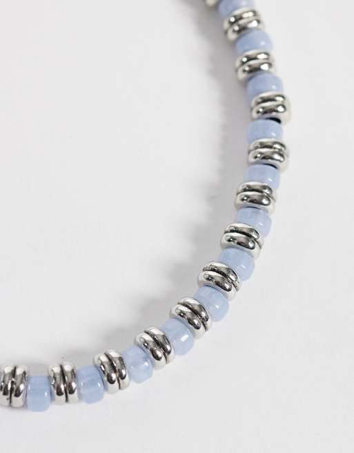 ASOS DESIGN - Kralenarmband met trekkoord in blauw, 2 van 3