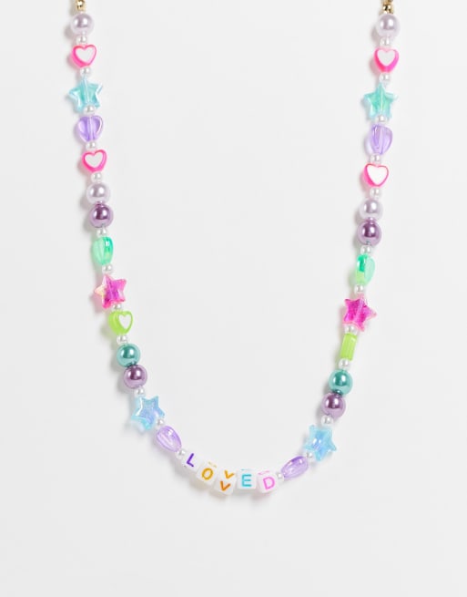 ASOS DESIGN - Kralenketting met 'Love' letters