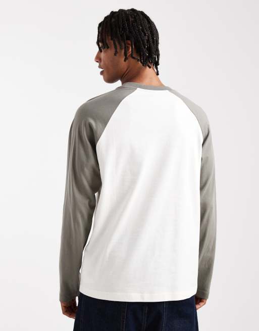ASOS DESIGN – Krämvit, avslappnad t-shirt med långa raglan-ärmar, 3 av 5