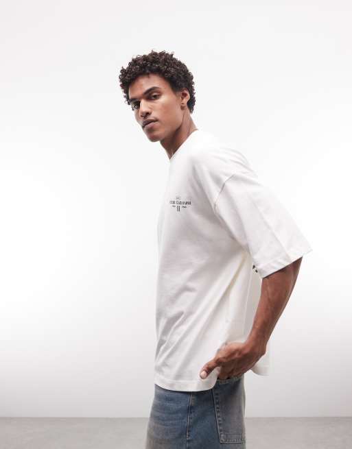 ASOS DESIGN – Krämvit t-shirt i oversize med citrustryck, 4 av 5