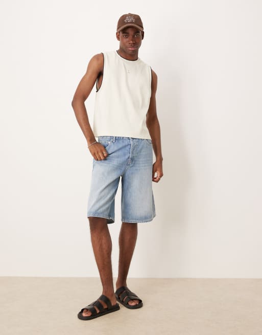 ASOS DESIGN – Krämvitt, ribbat linne i oversize med boxig passform och rund halsringning, 2 av 4