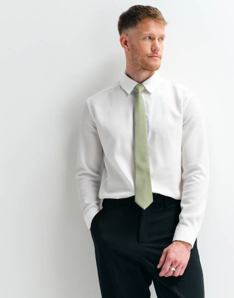 ASOS DESIGN – Krawatte in Efeugrün mit anpassbarem Klettverschlussband - view 1