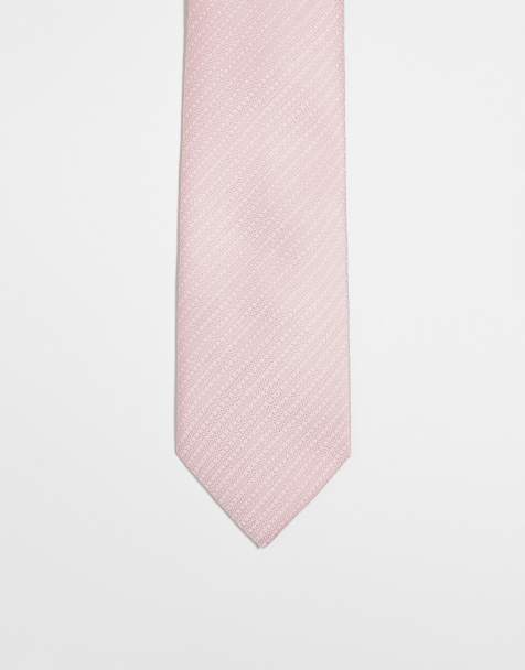 ASOS DESIGN – Krawatte in Rosa mit einfarbigem Print - view 1