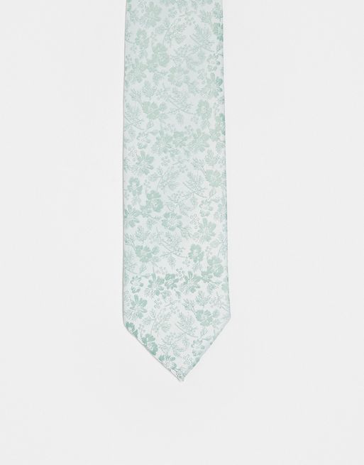 FhyzicsShops DESIGN – Krawatte mit Blumenmuster in Minzgrün