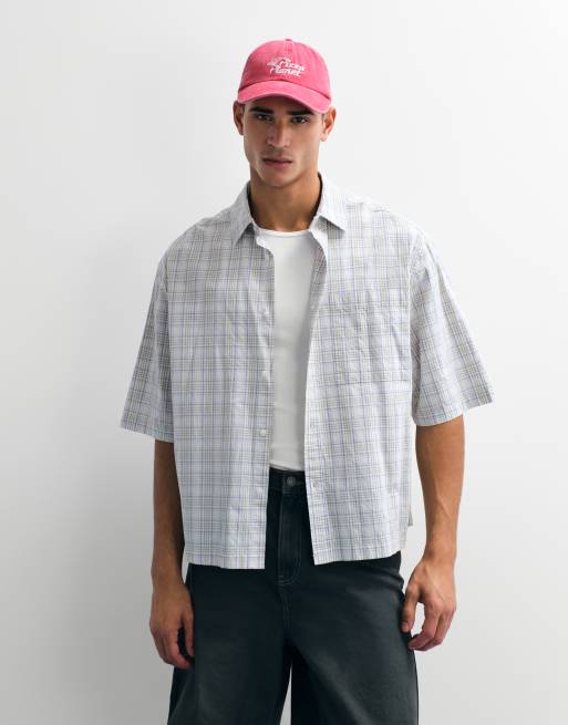 ASOS DESIGN – Kremowa koszula oversize o pudełkowym kroju w kratkę, 2 z 9