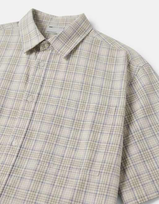 ASOS DESIGN – Kremowa koszula oversize o pudełkowym kroju w kratkę, 8 z 9