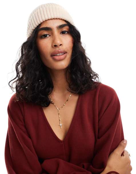 ASOS DESIGN – Kremowa prążkowana czapka beanie o splocie angielskim - view 1