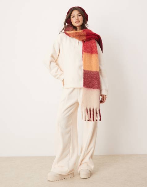 ASOS DESIGN – Kremowe domowe spodnie z szerokimi nogawkami z mikropolaru - view 1