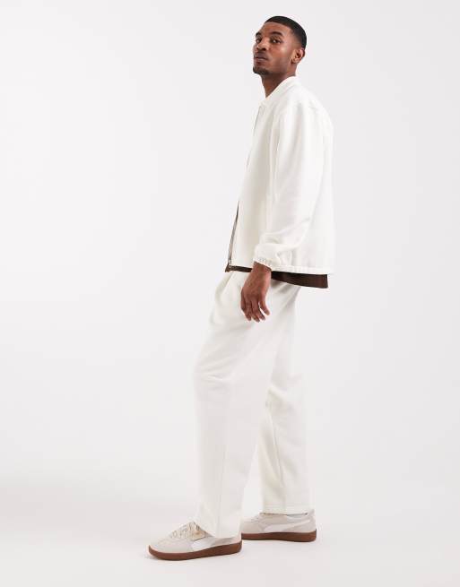 ASOS DESIGN – Kremowe joggersy z piki z szerokimi nogawkami, 3 z 5