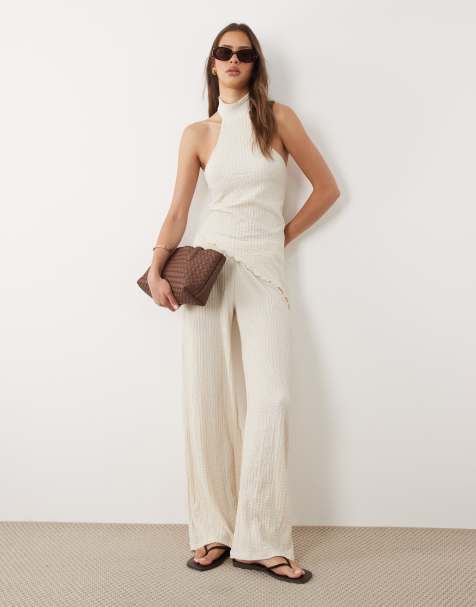 ASOS DESIGN – Kremowe spodnie z szerokimi nogawkami, część zestawu - view 1