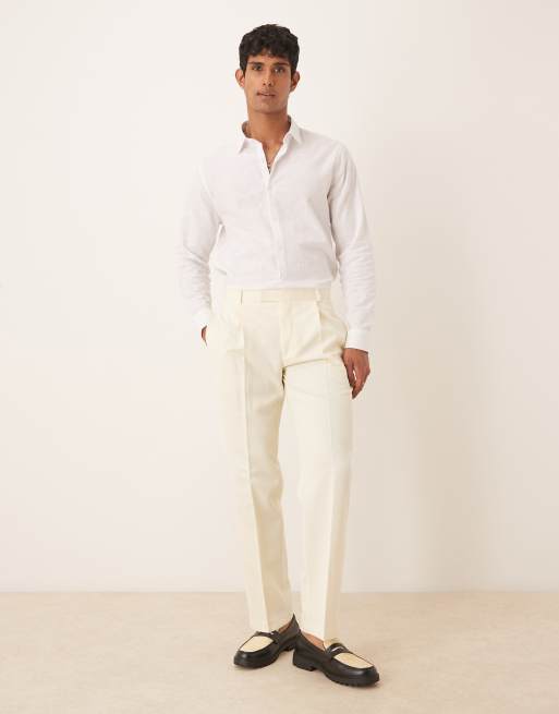 ASOS DESIGN – Kremowożółte eleganckie spodnie z prostymi nogawkami, 2 z 5
