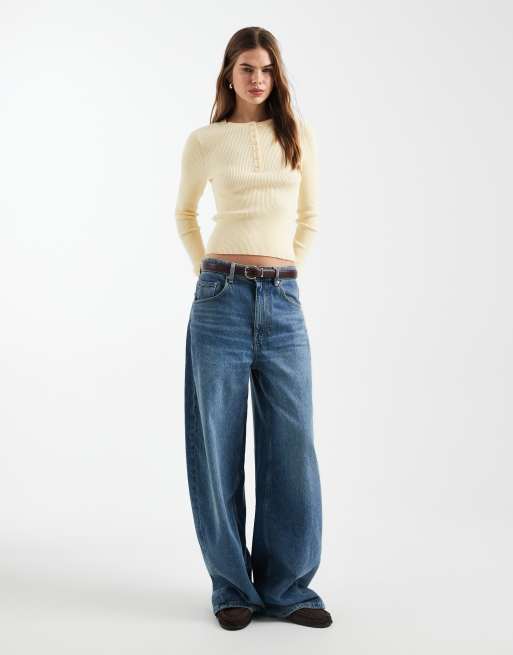 ASOS DESIGN – Kremowożółty lekki top z dekoltem typu henley, 2 z 4