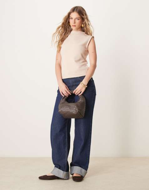 ASOS DESIGN – Kremowy bardzo miękki top o luźnym kroju bez rękawów z golfem - view 1