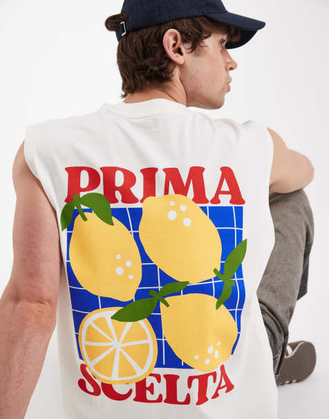 ASOS DESIGN – Kremowy podkoszulek oversize z grafiką z cytrynami - view 1