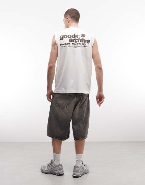 ASOS DESIGN – Kremowy podkoszulek oversize z grafiką z napisem „ Goods Archive” - view 1