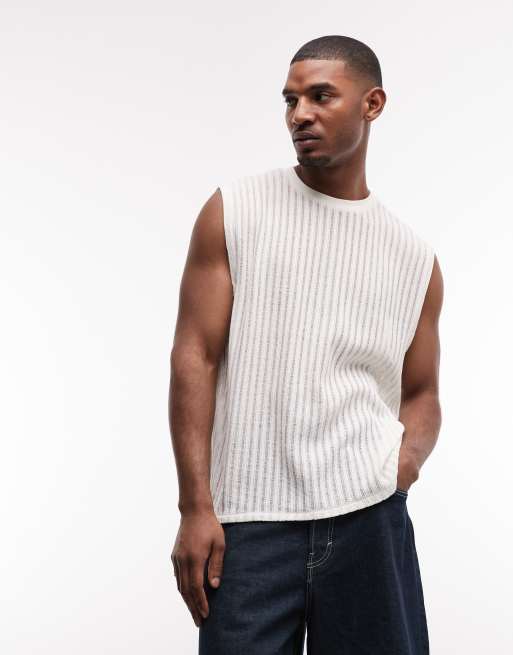 ASOS DESIGN – Kremowy podkoszulek oversize z prążkowanego materiału, 5 z 5