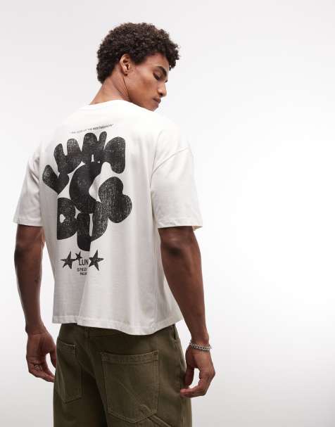 ASOS DESIGN – Kremowy T-shirt o pudełkowym kroju oversize z grafiką „Luna Club” - view 1