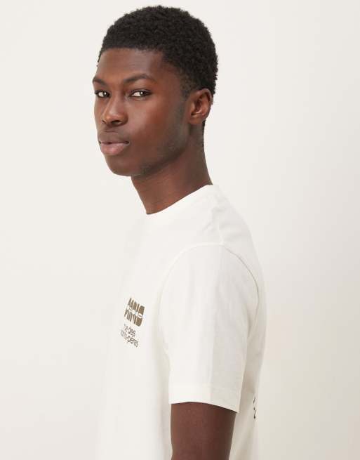 ASOS DESIGN – Kremowy T-shirt o regularnym kroju z grafiką „Paris“, 4 z 5