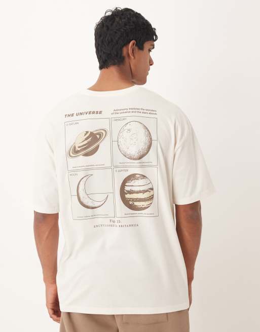 ASOS DESIGN – Kremowy T-shirt oversize z astrologiczną grafiką, 3 z 5