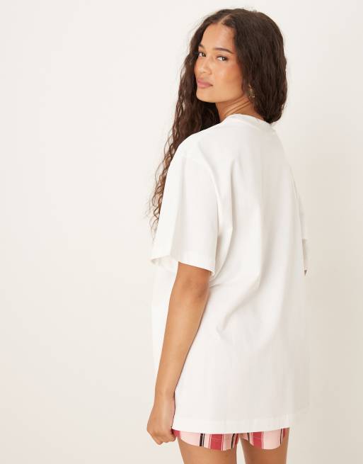 ASOS DESIGN – Kremowy T-shirt oversize z grafiką tekstową „New Horizon“, 3 z 4