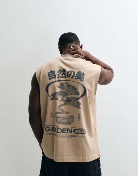 ASOS DESIGN – Kremowy T-shirt oversize z grafiką z bonsai - view 1