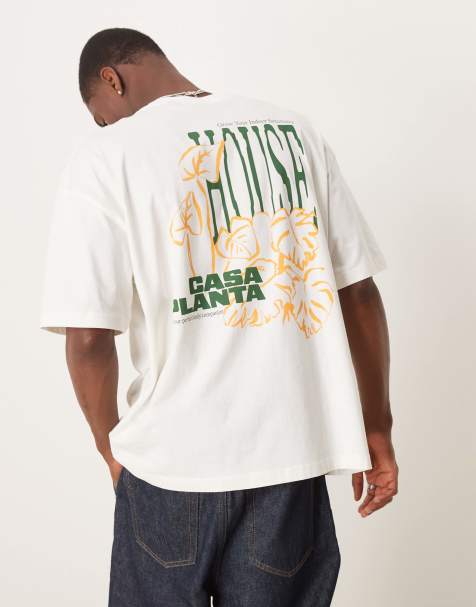 ASOS DESIGN oversized t-shirt with floral graphic in cream
