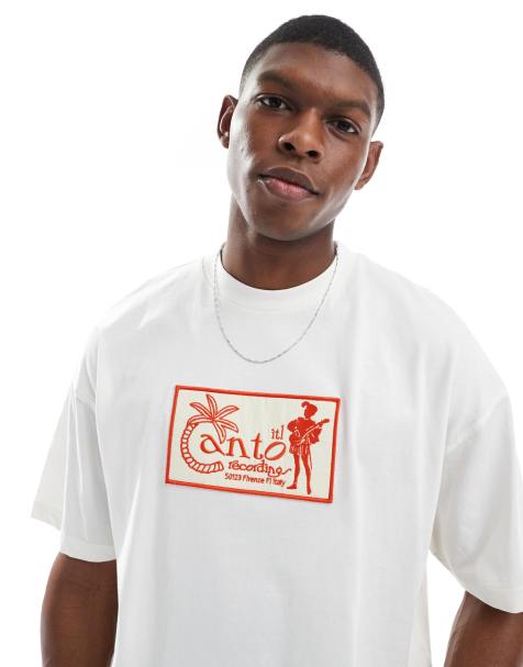 ASOS DESIGN oversized t-shirt with summer graphic in cream