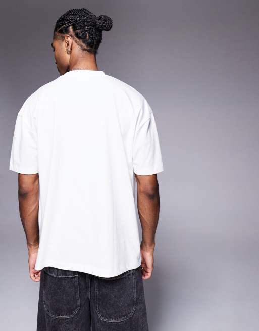 ASOS DESIGN – Kremowy T-shirt oversize ze sportową grafiką , 4 z 4