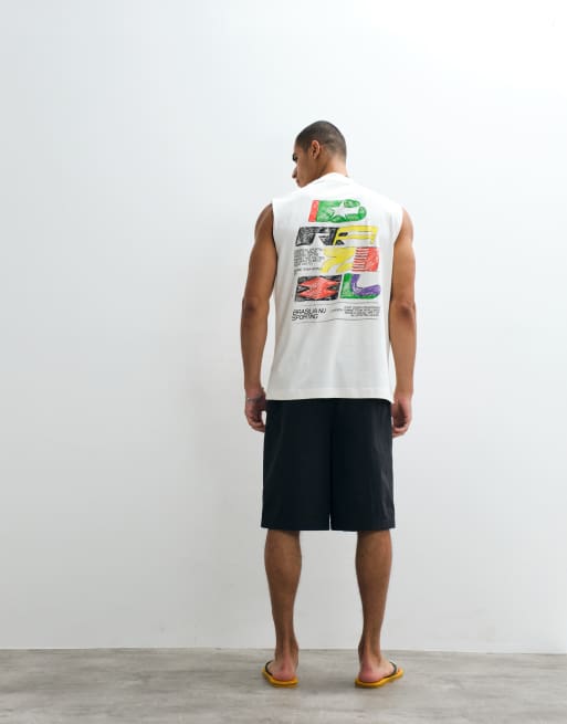 ASOS DESIGN – Kremowy top oversize bez rękawów z grafiką owoców, 3 z 5