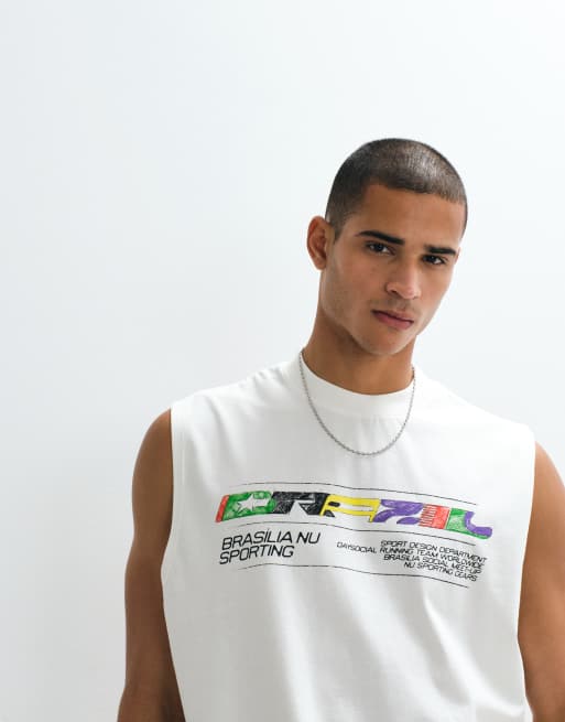 ASOS DESIGN – Kremowy top oversize bez rękawów z grafiką owoców, 4 z 5