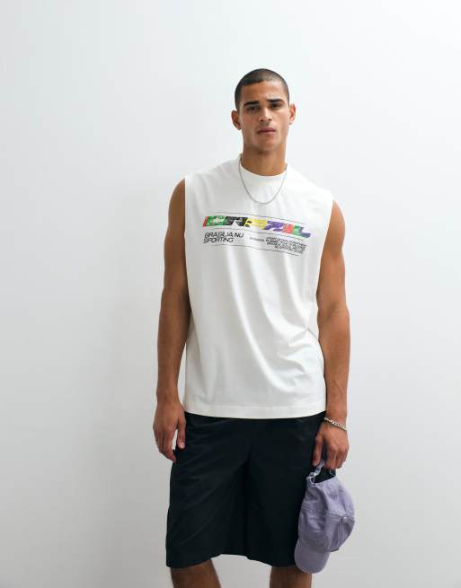 ASOS DESIGN – Kremowy top oversize bez rękawów z grafiką owoców, 5 z 5