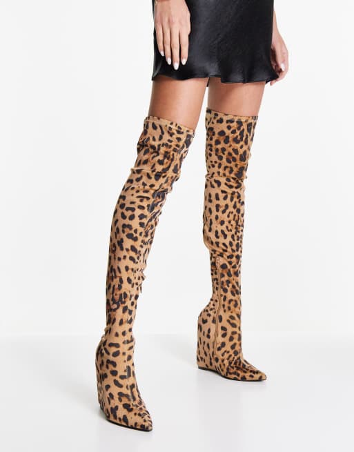 Over the knee store leopard print boots