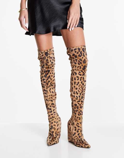 Cheetah over hot sale the knee boots