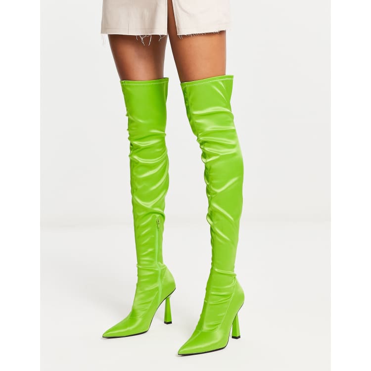 Green thigh 2024 high boots