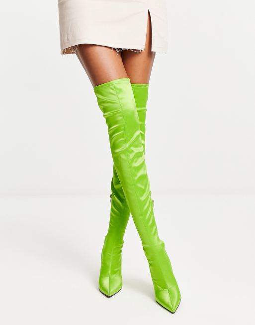 Lime green shop sock booties