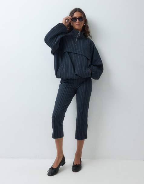 ASOS DESIGN – Kritstrecksrandigt set i jersey - view 1