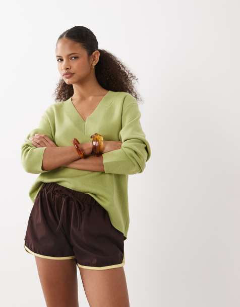 ASOS DESIGN - Kærnemælksfarvede og chokoladebrune løbeshorts med kontrasterende kanter - view 1