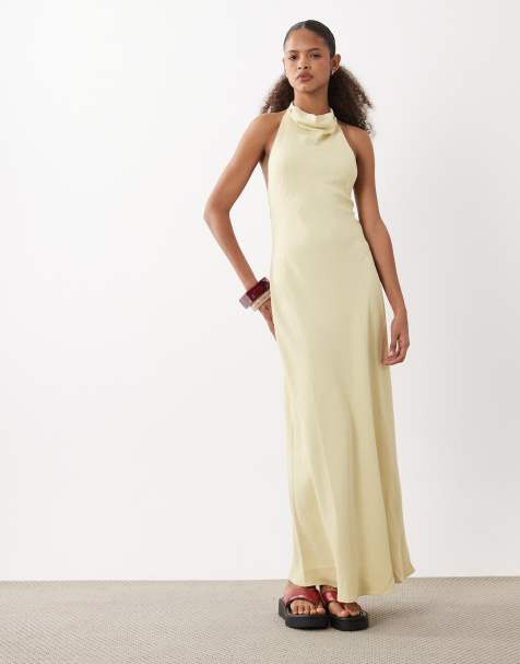 ASOS DESIGN - Kærnemælksgul maxikjole med høj hals - view 1