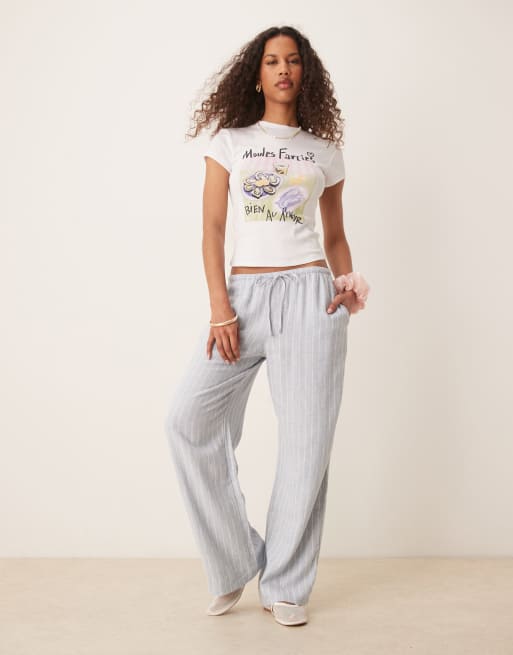 ASOS DESIGN – Krótki biały T-shirt z grafiką z owocami morza, 3 z 4