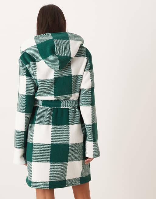 ASOS DESIGN – Krótki szlafrok z mikropolaru w kratkę vichy, 4 z 4