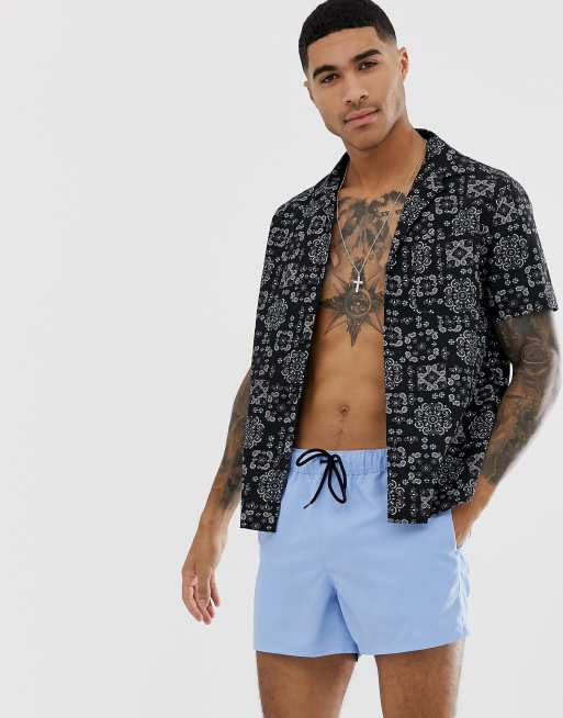 ASOS DESIGN - Krótkie kąpielówki w kolorze jasnoniebieskim, 4 z 4