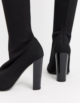 knit boots heels