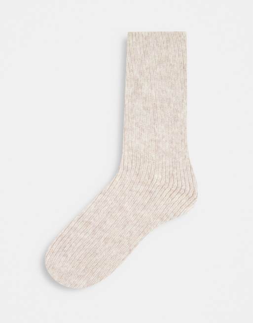 ASOS DESIGN - Kuithoge loungesokken in gemêleerd lichtbeige