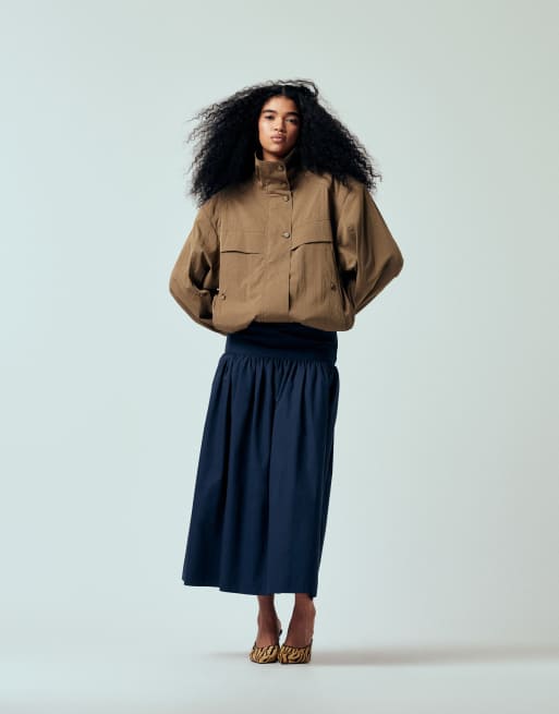 ASOS DESIGN – Kultige Sportjacke in Mokka mit Stehkragen, 3 von 4