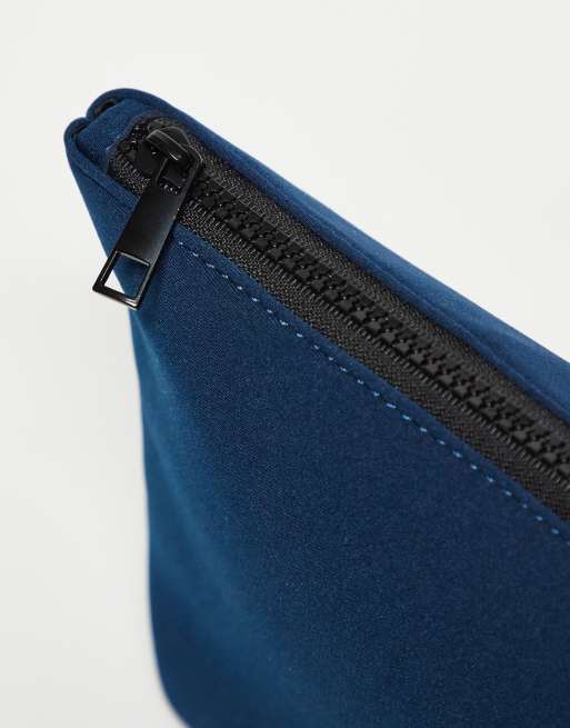 ASOS DESIGN – Kulturbeutel aus neoprenartigem Material in Marineblau, 2 von 3