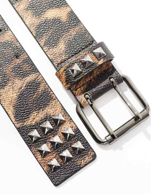 ASOS DESIGN – Kunstledergürtel mit Leopardenmuster und Nieten, 2 von 4