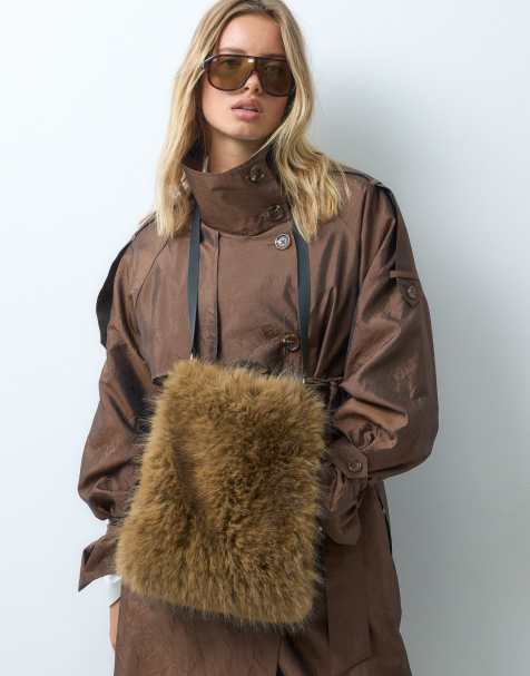 ASOS DESIGN Kunstpelz-Schal in Beige - view 1
