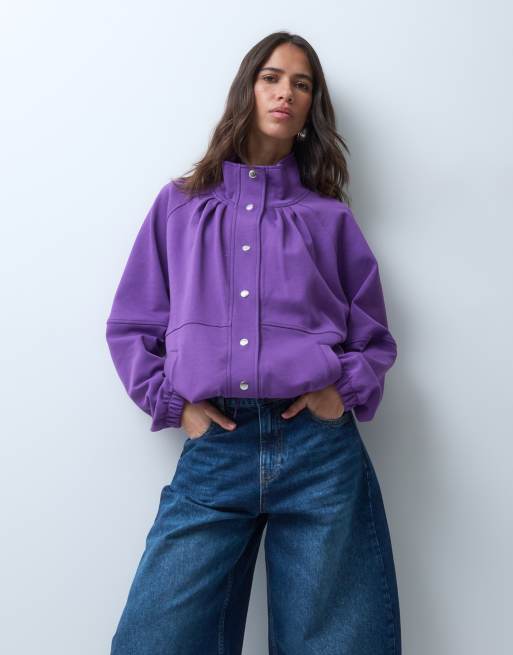 ASOS DESIGN kurtka dresowa z golfem w kolorze fioletowym, 2 z 4